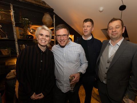 20 ára afmæli MBA námsins: Ljósbrá Logadóttir, Sveinn Þórarinsson, Daníel Kári Stefánsson, Ingimar Ingimarsson